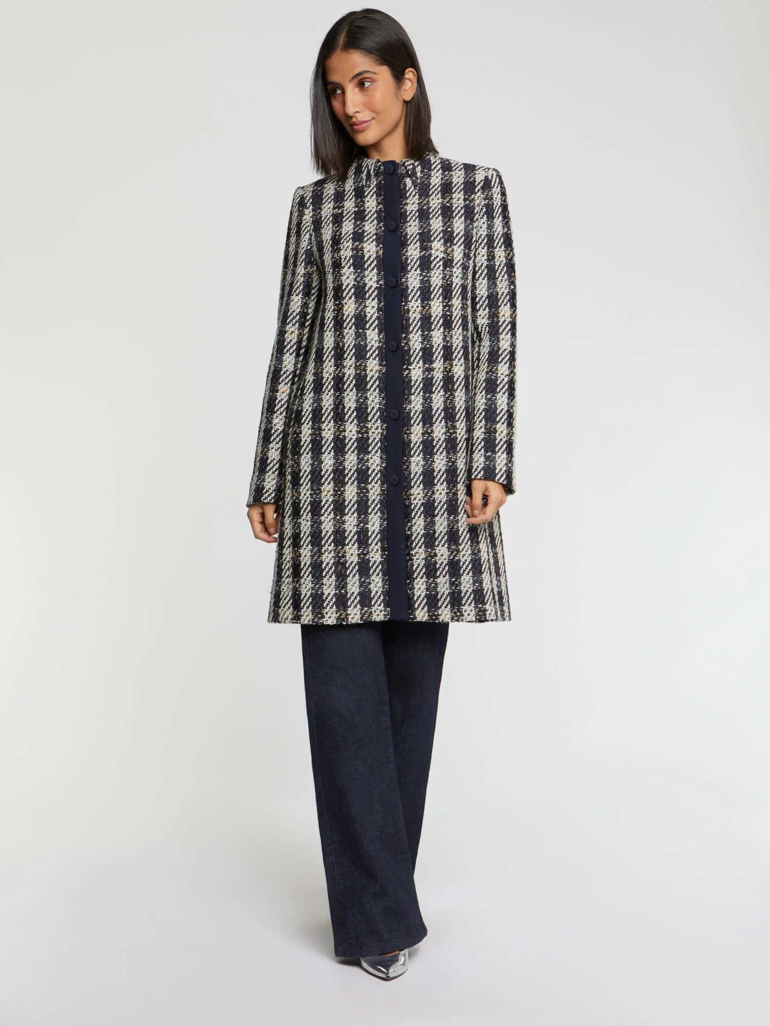 PAULE KA Manteau Mi-long En Tweed Pied-de-coq 3 PAULE KA Manteau Mi-long En Tweed Pied-de-coq – Image 3