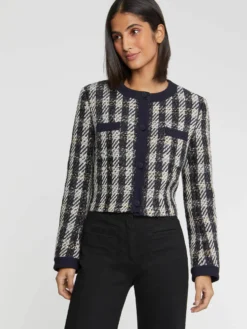 PAULE KA Veste Courte à Motif Pied-de-coq 6 PAULE KA Veste Courte à Motif Pied-de-coq -PAULE KA Boutique paule ka 22H131V005 9902 3 scaled