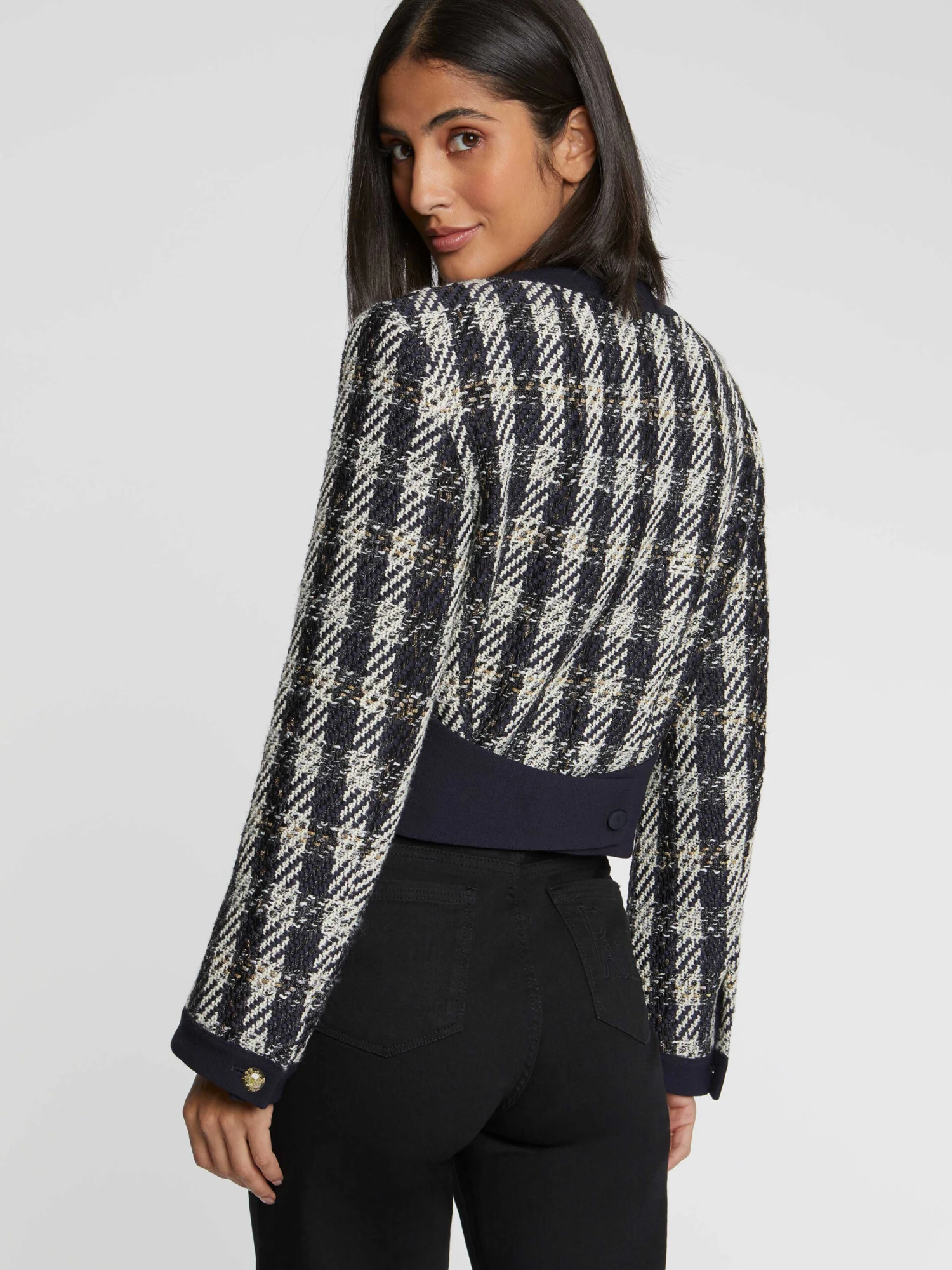 PAULE KA Veste Courte à Motif Pied-de-coq 4 PAULE KA Veste Courte à Motif Pied-de-coq – Image 4