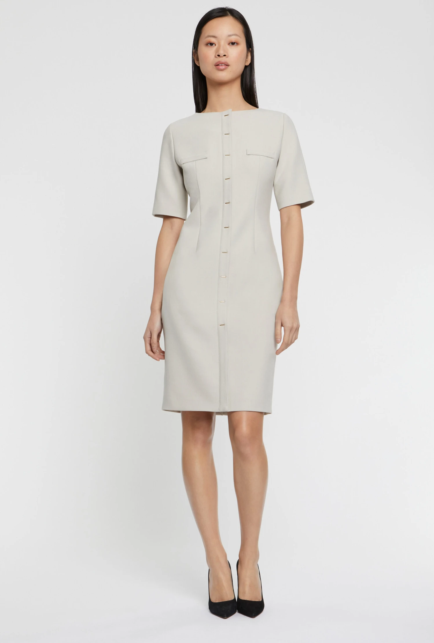 PAULE KA Robe Droite Boutonnée 1 PAULE KA Robe Droite Boutonnée