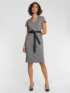 PAULE KA Robe Droite à Col Tailleur