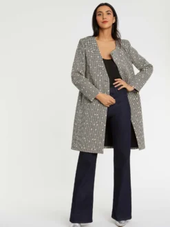 PAULE KA Manteau Croisé En Jacquard Pied-de-coq -PAULE KA Boutique paule ka 22H160M002 099 3 scaled