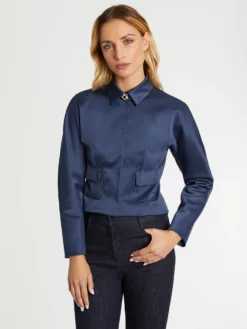 PAULE KA Veste Courte Cintrée En Satin -PAULE KA Boutique paule ka 22H169V017B 612 3 scaled