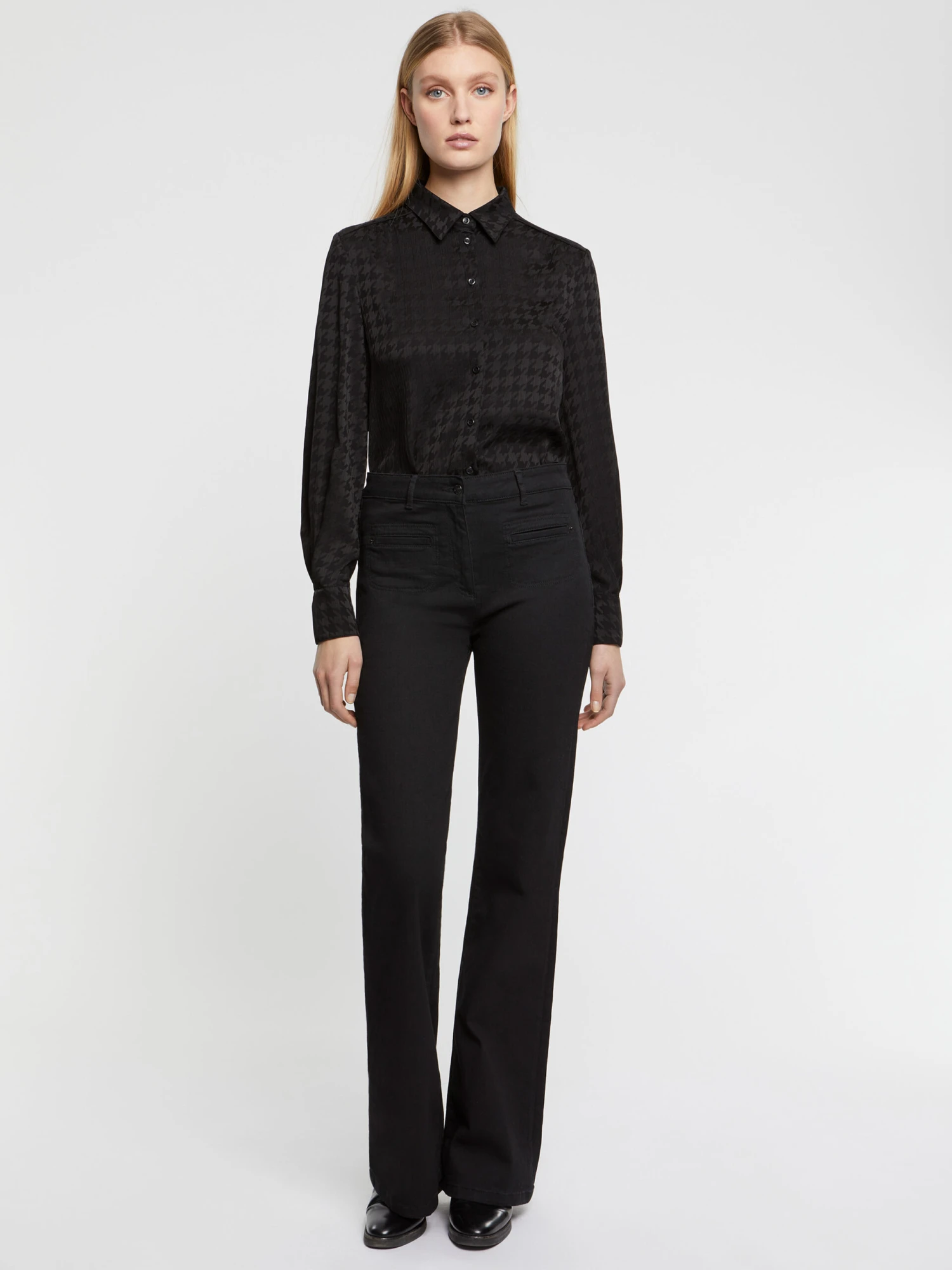 PAULE KA Chemisier En Jacquard Pied De Coq 1 PAULE KA Chemisier En Jacquard Pied De Coq