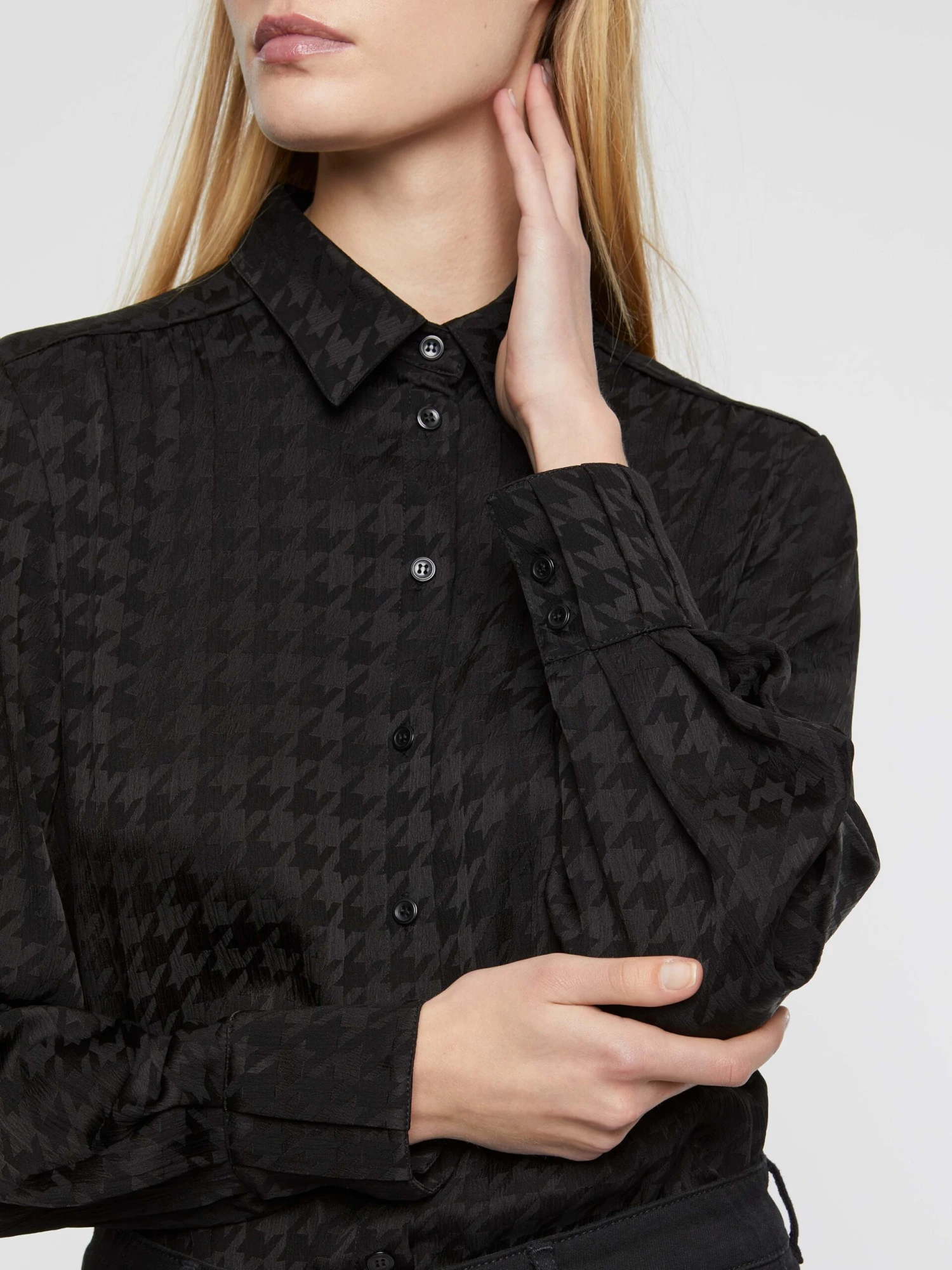 PAULE KA Chemisier En Jacquard Pied De Coq 2 PAULE KA Chemisier En Jacquard Pied De Coq – Image 2