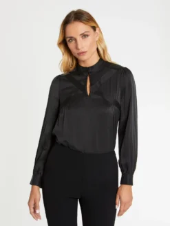 PAULE KA Top En Soie à Col Montant