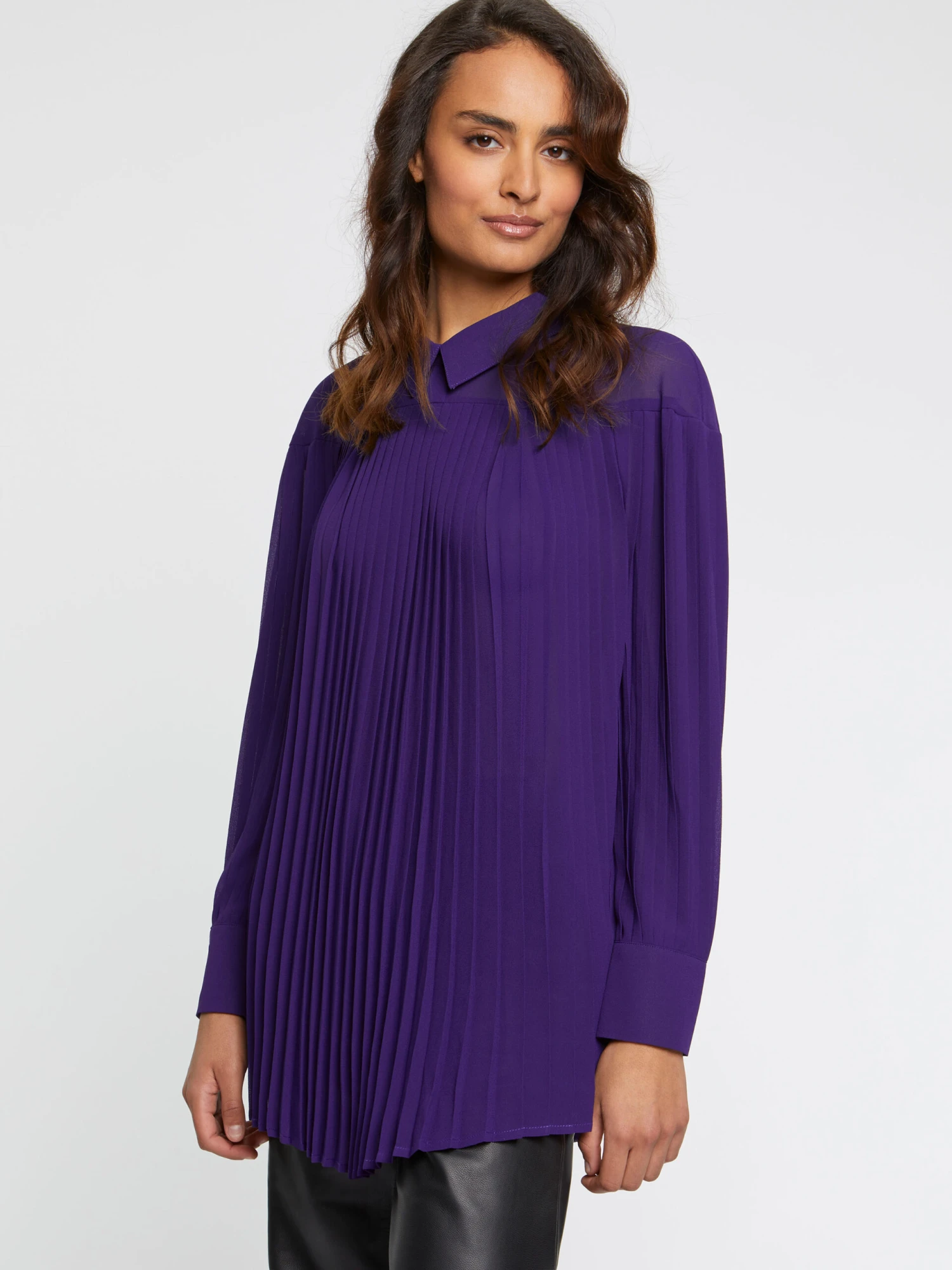 PAULE KA Chemise Plissée En Tissu Crêpe 1 PAULE KA Chemise Plissée En Tissu Crêpe