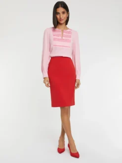 PAULE KA Jupe Courte Coupe Droite En Tissu Crêpe