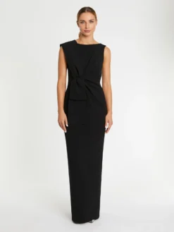 PAULE KA Robe Longue De Cérémonie à Nœud En Satin