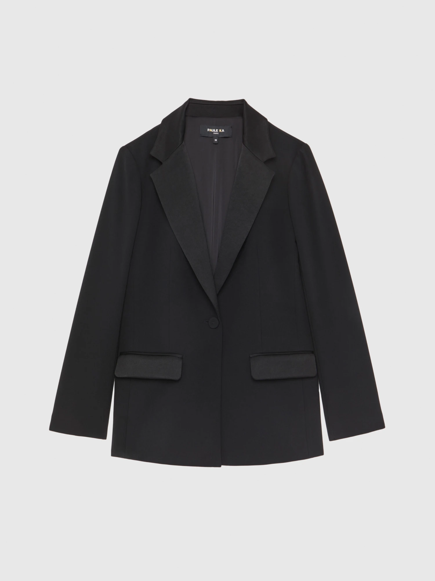 PAULE KA Veste De Costume Droite En Tissu Crêpe 5 PAULE KA Veste De Costume Droite En Tissu Crêpe – Image 5