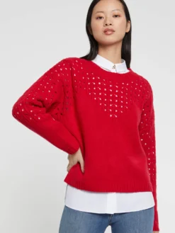 PAULE KA Pull Ajouré En Laine Et Cachemire -PAULE KA Boutique paule ka 22H400PU15 418 3 scaled
