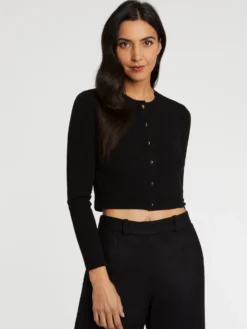 PAULE KA Cardigan En Laine En Maille Côtelée 6 PAULE KA Cardigan En Laine En Maille Côtelée -PAULE KA Boutique paule ka 22H401CA46 999 3 scaled