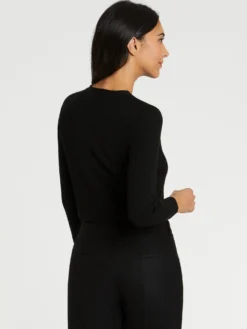 PAULE KA Cardigan En Laine En Maille Côtelée 7 PAULE KA Cardigan En Laine En Maille Côtelée -PAULE KA Boutique paule ka 22H401CA46 999 4 scaled