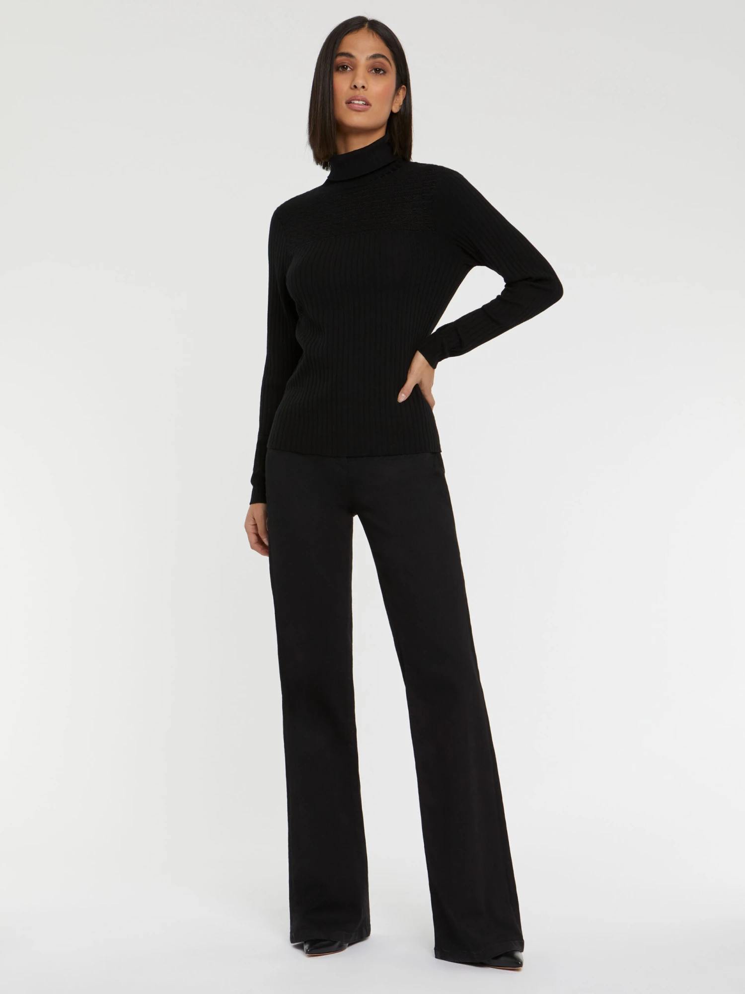 PAULE KA Pull Col Roulé En Laine En Maille Côtelée 1 PAULE KA Pull Col Roulé En Laine En Maille Côtelée