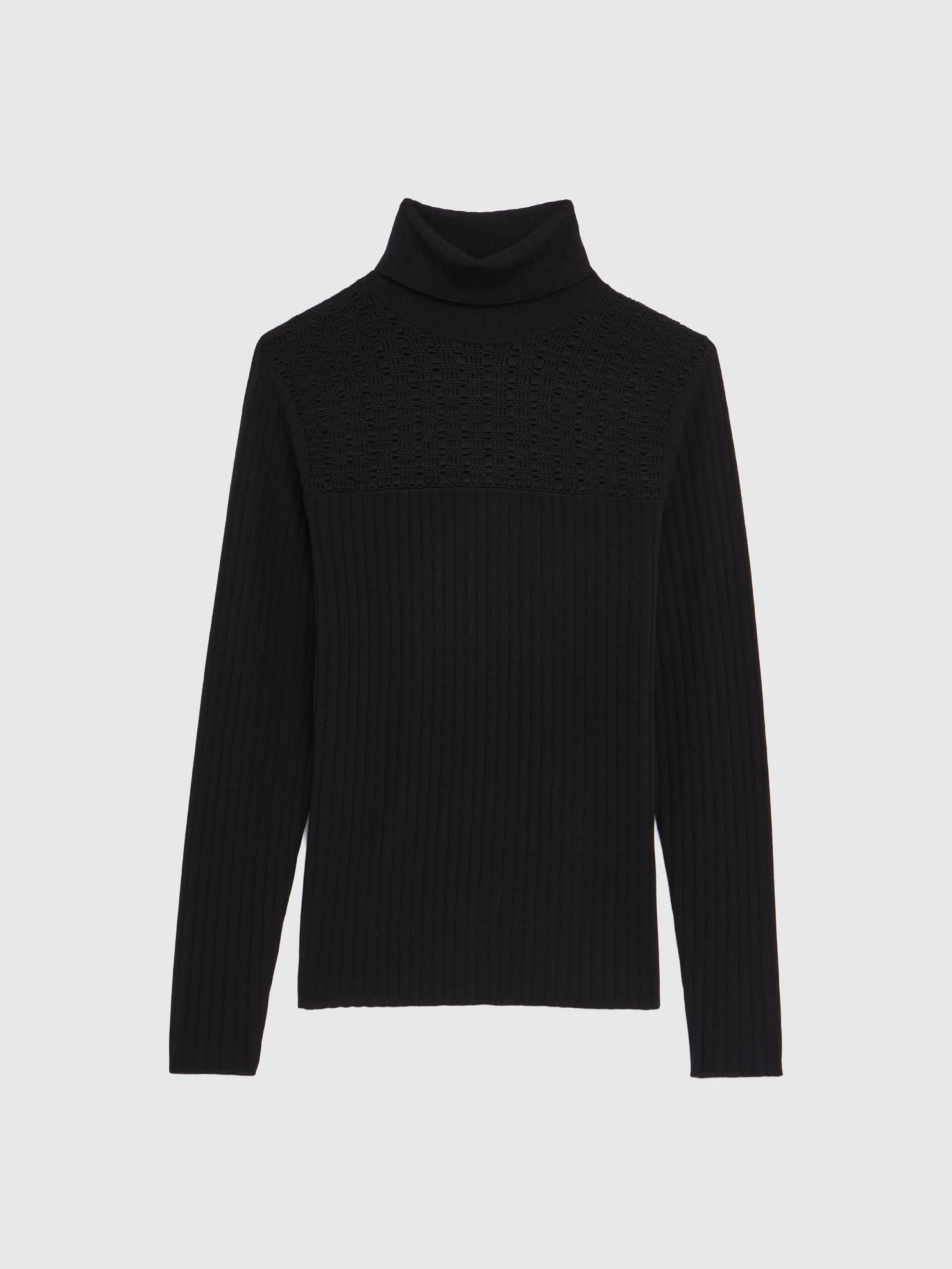 PAULE KA Pull Col Roulé En Laine En Maille Côtelée 5 PAULE KA Pull Col Roulé En Laine En Maille Côtelée – Image 5