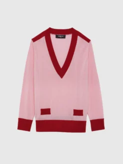 PAULE KA Pull Col V En Laine Mérinos 9 PAULE KA Pull Col V En Laine Mérinos -PAULE KA Boutique paule ka 22H401PU49 4664 6 scaled