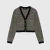 PAULE KA Cardigan à Bouton Bijou En Tweed
