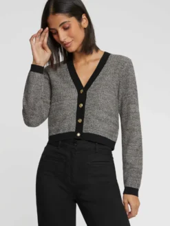 PAULE KA Cardigan à Bouton Bijou En Tweed -PAULE KA Boutique paule ka 22H408CA01 999 3 scaled