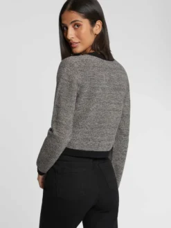 PAULE KA Cardigan à Bouton Bijou En Tweed -PAULE KA Boutique paule ka 22H408CA01 999 4 scaled