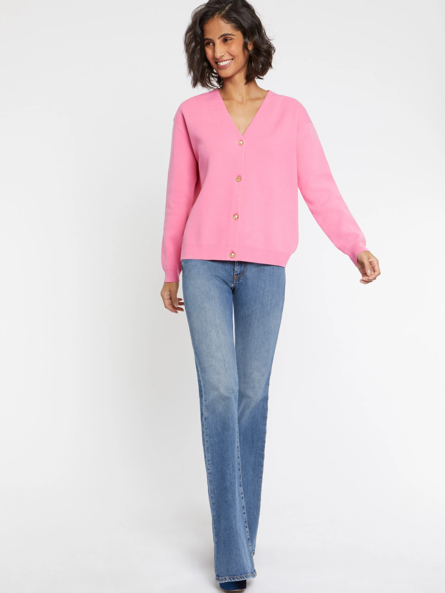 PAULE KA Cardigan Double Face à Boutons Bijou 1 PAULE KA Cardigan Double Face à Boutons Bijou