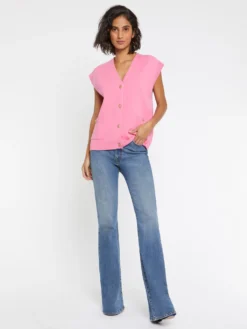 PAULE KA Gilet Sans Manches Double Face à Boutons Bijou