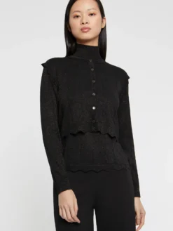 PAULE KA Cardigan Court à Festons En Laine Et Lurex 8 PAULE KA Cardigan Court à Festons En Laine Et Lurex -PAULE KA Boutique paule ka 22H410CA47 999 3 scaled