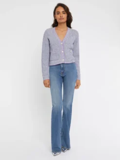 PAULE KA Cardigan En Maille Moulinée, Boutons Perle