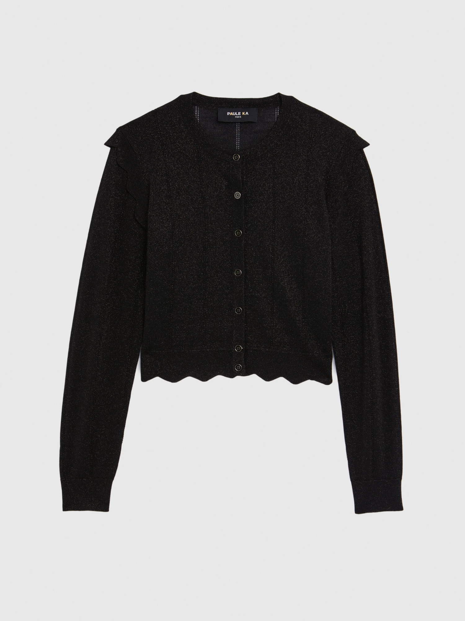 PAULE KA Cardigan Court à Festons En Laine Et Lurex 6 PAULE KA Cardigan Court à Festons En Laine Et Lurex – Image 6