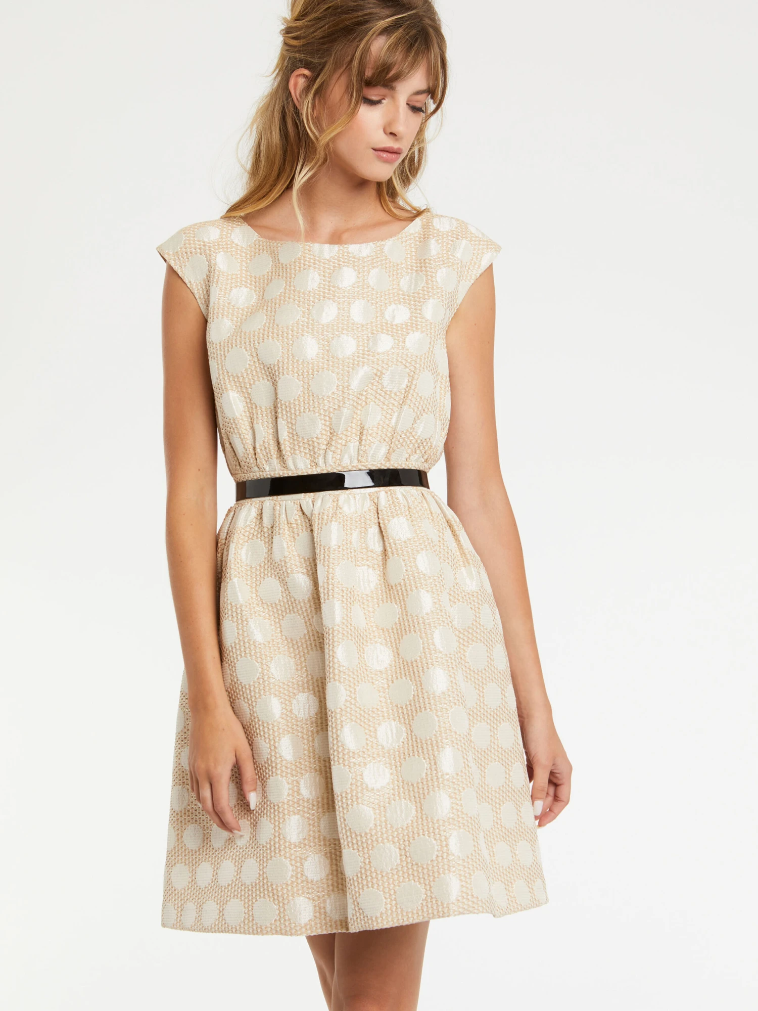 PAULE KA Robe En Jacquard Cannage à Pois 3 PAULE KA Robe En Jacquard Cannage à Pois – Image 3