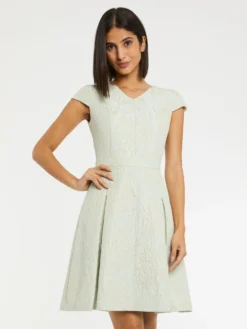 PAULE KA Robe évasée En Jacquard Reliéfé -PAULE KA Boutique paule ka 23E152R030 727 3 scaled