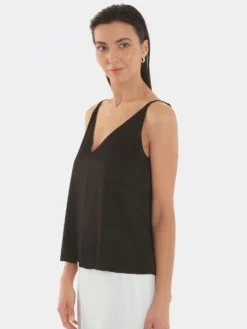 PAULE KA Débardeur En Crêpe Envers Satin -PAULE KA Boutique paule ka 23E180H064 999 3 scaled