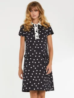 PAULE KA Robe En Gabardine Imprimée De Pois -PAULE KA Boutique paule ka 23E198R021 9910 3 scaled