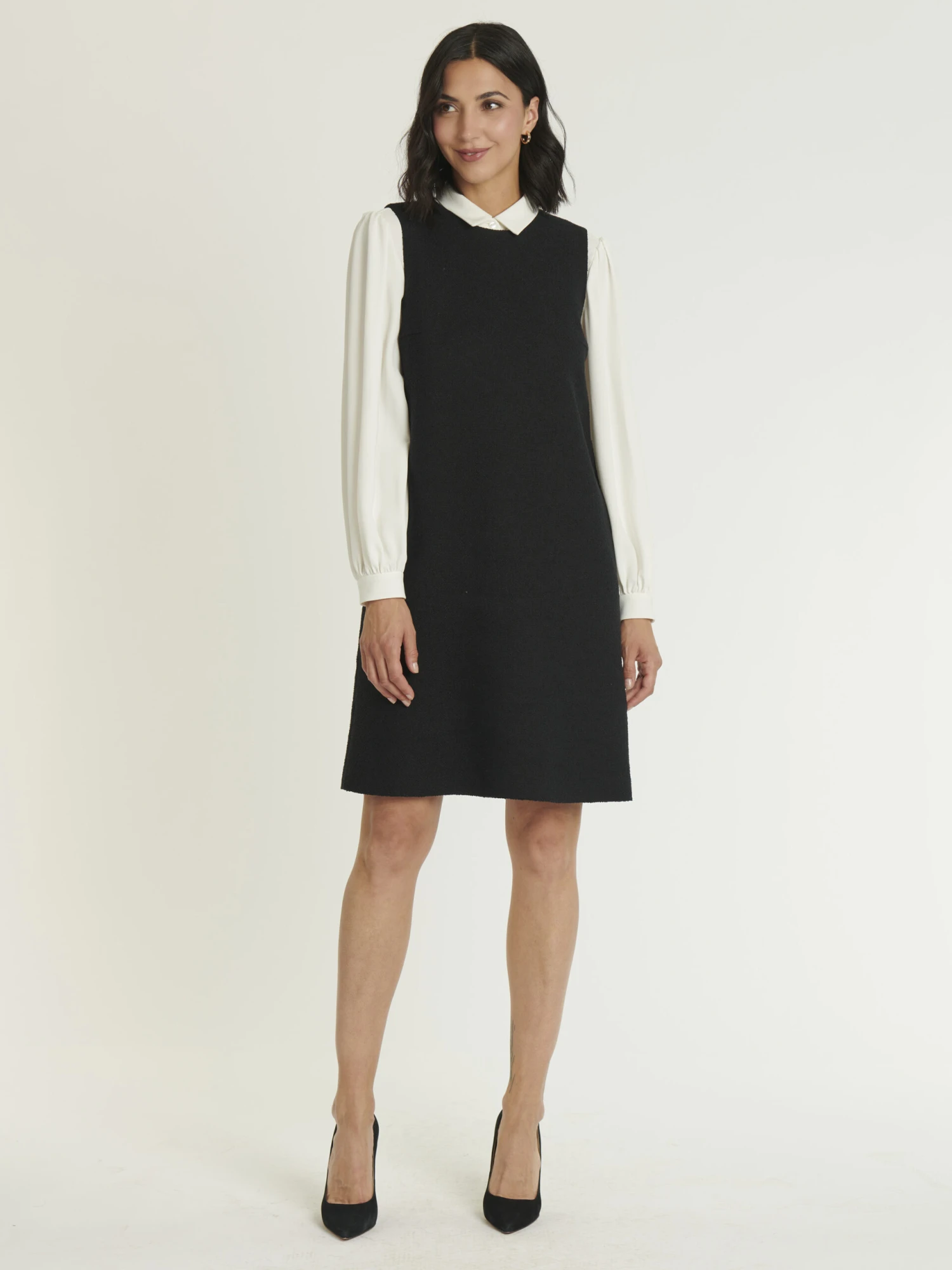 PAULE KA Robe Trapèze En Coton Crêpe 1 PAULE KA Robe Trapèze En Coton Crêpe