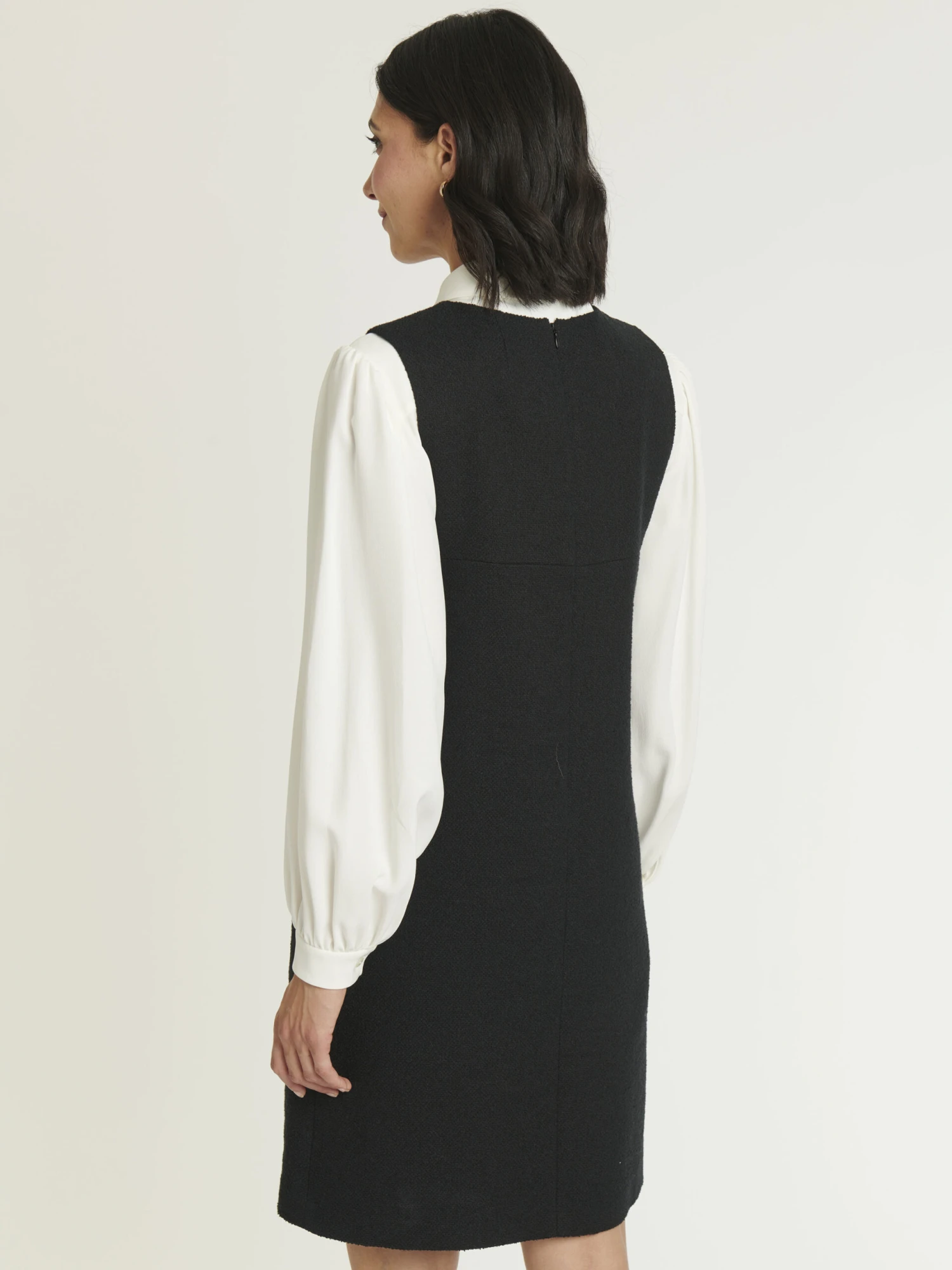 PAULE KA Robe Trapèze En Coton Crêpe 5 PAULE KA Robe Trapèze En Coton Crêpe – Image 5